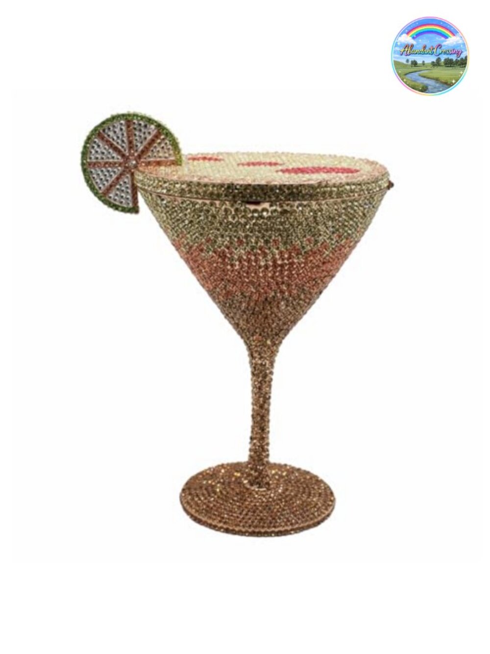 Rhinestone Goblet Evening Bag Crystal Clutch with Detachable Chain